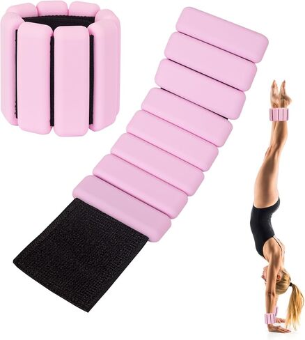 Pilates Ankle Weights and Wrist Weights for Women, Leg Weights and Arm Weights Set of 2 (1 LB/2 LBS Each), Adjustable Yoga, Dance, Barre, Walking, Gym Workout in Saudi Arabia
