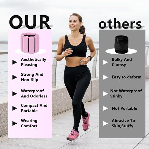 Pilates Ankle Weights and Wrist Weights for Women, Leg Weights and Arm Weights Set of 2 (1 LB/2 LBS Each), Adjustable Yoga, Dance, Barre, Walking, Gym Workout in Saudi Arabia