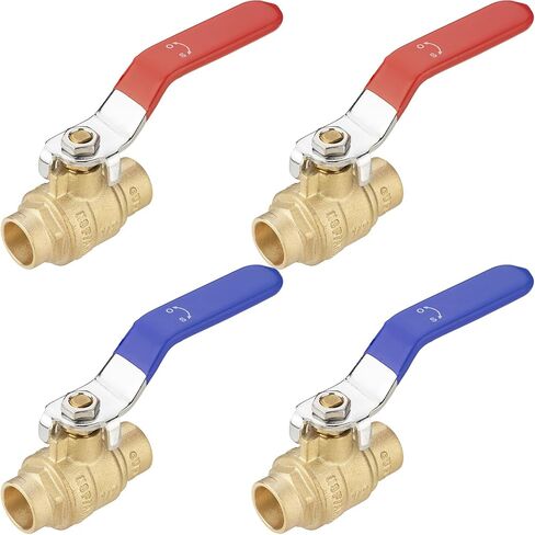 (4 Pack) Lidertik 1/2 inch PEX-B Crimp Ball Valve Shut Off Valve 1/4 Turn Valve LI-QF1-1807-0.5(4 PCS) in Saudi Arabia