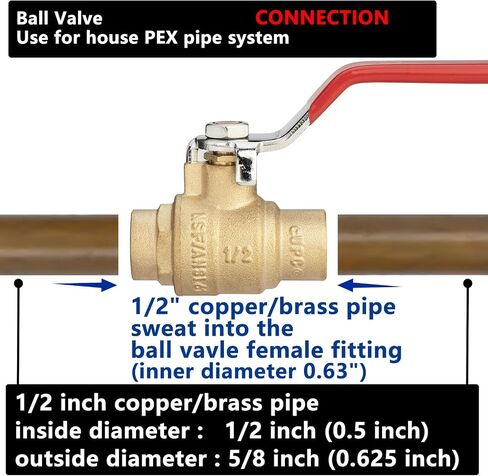 (4 Pack) Lidertik 1/2 inch PEX-B Crimp Ball Valve Shut Off Valve 1/4 Turn Valve LI-QF1-1807-0.5(4 PCS) in Saudi Arabia