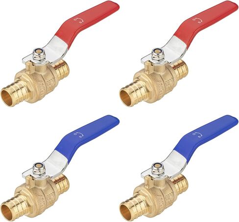 (4 Pack) Lidertik 1/2 inch PEX-B Crimp Ball Valve Shut Off Valve 1/4 Turn Valve LI-QF1-1807-0.5(4 PCS) in Kuwait