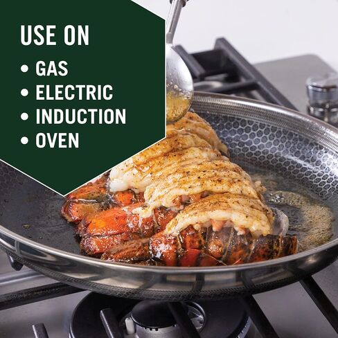 HexClad Hybrid Nonstick Frying Pan, 8-Inch, Stay-Cook Handle, Dishwasher and Oven Safe, Induction-Ready, Compatible with All Cooktops in Saudi Arabia