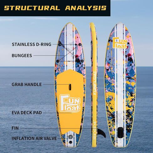 SUP, Paddle Board 11'x33 x6 Wide Inflatable Stand Up Paddle Board with Hand Pump, Leash, Adjustable Paddle for Basic Version, 100L Backpack, All-Round Sup Board in Saudi Arabia