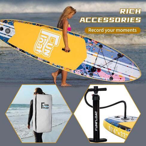 SUP, Paddle Board 11'x33 x6 Wide Inflatable Stand Up Paddle Board with Hand Pump, Leash, Adjustable Paddle for Basic Version, 100L Backpack, All-Round Sup Board in Saudi Arabia