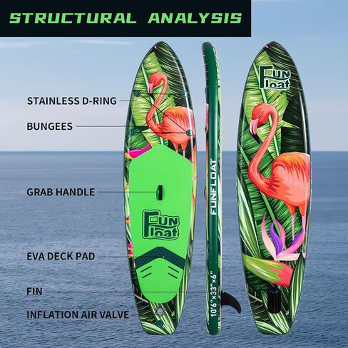 SUP, Paddle Board 11'x33 x6 Wide Inflatable Stand Up Paddle Board with Hand Pump, Leash, Adjustable Paddle for Basic Version, 100L Backpack, All-Round Sup Board in Saudi Arabia
