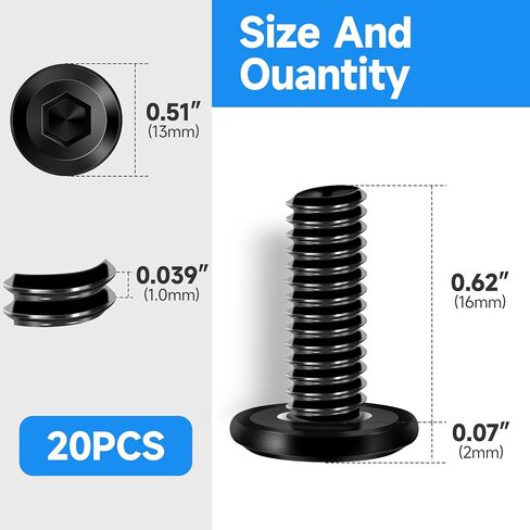 20Pcs M8 Bolt M8 x 30mm Flat Head Socket Cap Screw Bolts, M8 Screws Metric Bolt Kit, Stainless Steel Bolts 304, Black Oxide M8x1.25 Bolt by Marysino in Saudi Arabia