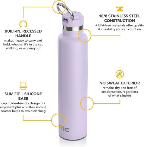 RTIC 26oz Journey Bottle Metal Stainless Steel Vacuum Insulated, BPA Free, Reusable, for Water, Hot and Cold Drinks, Travel, Sports, Camping, Navy in Kuwait