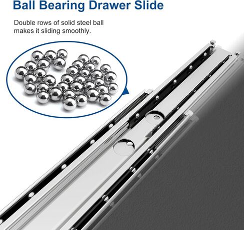 VADANIA 32" Soft Close Heavy Duty Drawer Slides, VK2053, Up to 265lb Load Capacity, 3-Fold Full Extension, Ball Bearing, Side Mount, 1-Pair in Saudi Arabia