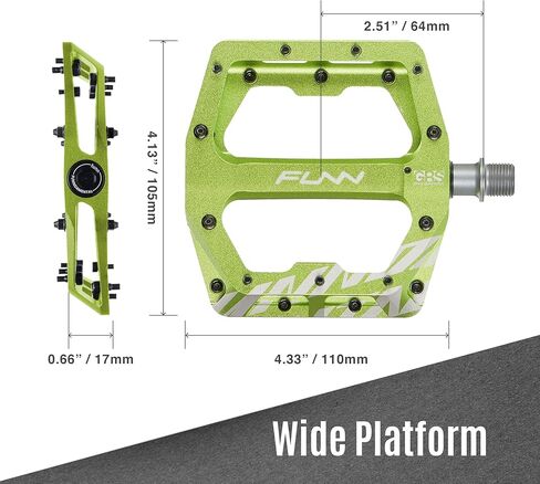 Funn Funndamental Flat Pedals - Wide Platform Bicycle Pedals for BMX/MTB Mountain Bike, Adjustable Grip for Outstanding Stability, 9/16-inch CrMo Axle in Saudi Arabia