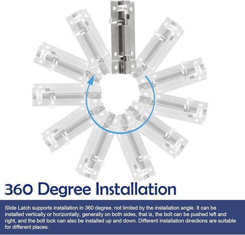 6Pcs 1.5" Barrel Bolt, Stainless Steel Sliding Lock Barrel Slide Bolt, Security Interior Exterior Door Window Latch with Mounting Screws to Keep You Safe and Private in Kuwait