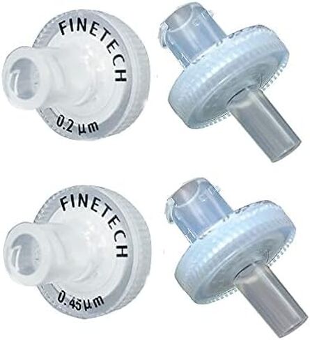 Hydrophobic PTFE Syringe Filters 13mm Diameter 0.22μm Pore Size for Laboratory Filtration by Finetech (Pack of 100) Made in Taiwan (PTFE Hydrophobic 13mm 0.22um, 100) in Kuwait