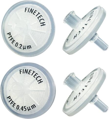 Hydrophobic PTFE Syringe Filters 13mm Diameter 0.22μm Pore Size for Laboratory Filtration by Finetech (Pack of 100) Made in Taiwan (PTFE Hydrophobic 13mm 0.22um, 100) in Kuwait