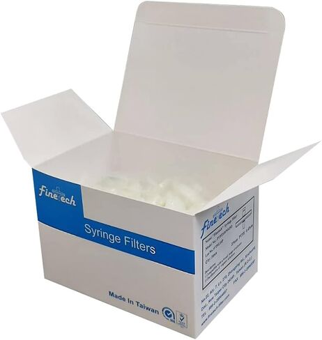 Hydrophobic PTFE Syringe Filters 13mm Diameter 0.22μm Pore Size for Laboratory Filtration by Finetech (Pack of 100) Made in Taiwan (PTFE Hydrophobic 13mm 0.22um, 100) in Kuwait