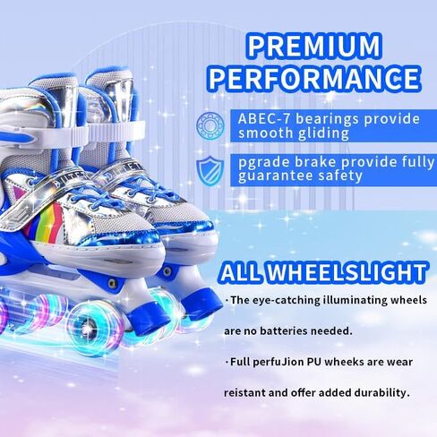 ERNAN Four sizes of adjustable roller skates, all Wheels flash, suitable for boys and girls, Children like, for different ages in Kuwait