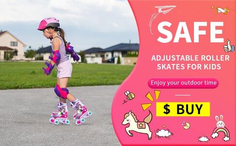 ERNAN Four sizes of adjustable roller skates, all Wheels flash, suitable for boys and girls, Children like, for different ages in Kuwait