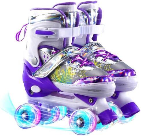 ERNAN Four sizes of adjustable roller skates, all Wheels flash, suitable for boys and girls, Children like, for different ages in Saudi Arabia