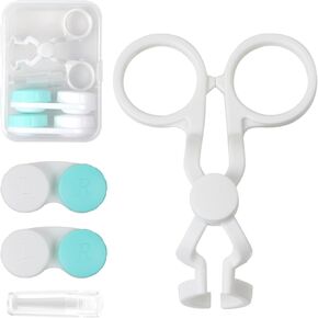 Contact Lens Wearing Tool Kit, Contact Lens Remover & Inserter Applicator Set Includes Contact Lens Opener, 3 Contact Lens Cases and Soft Silicone Contact Lens Remover Plunger