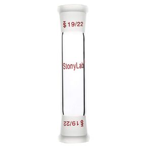 stonylab Glass Straight Connecting Adapter, Borosilicate Glass 30mm Between Two 19/22 Ground Outer Standard Taper Joints for Laboratory Lab Supply