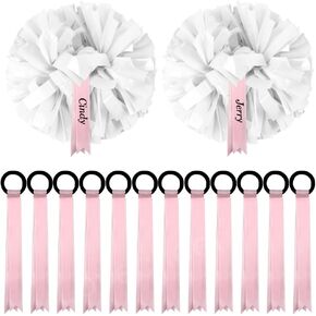 Lovecheer 24 Pcs Cheerleading Pom Poms Name Tags Cheer Team Gifts Gear Tag for Backpack Cheerleader Personalized Travel Suitcases Labels