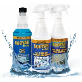 BooYah Clean Non-Acid Instant Hull Cleaner – Removes Water and Scum Lines, Fish Blood, and Tannin Stains – Meets EPA Safer Choice Direct Release Criteria