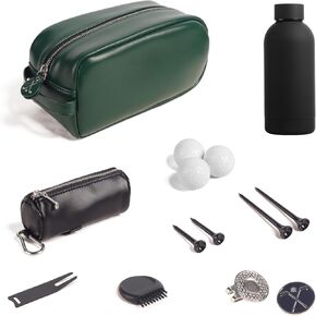 Perfect Golf Gifts for Men and Women,including 3 Golf Balls, Golf Bags, Golf Tees,Golf Cleaning Brush, Divot Repair Tool,Magnetic Golf Ball Marker Hat Clip,350ml Thermos Cup, Golf Accessories for Men