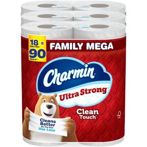 Charmin Toilet Paper Ultra Strong Clean Touch, 30 Family Mega Rolls = 150 Regular Rolls (Packaging May Vary)