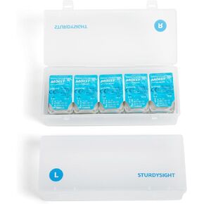 2 Pack Colored Contact Lens Monthly Organizer Case, Each Hold 30-40 PCS, Total Hold 60-80 PCS, Portable Storage Box for Disposable Daily Contact Lenses, Storage Box for All Brand Cosmetic Contact Lens
