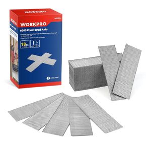 WORKPRO 2-Inch 18 Gauge Brad Nails, 6000 Count Universal Brad Nails for Pneumatic, Electric Brad Nailer