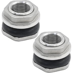 1/2 inch Bulkhead Water Tank Connector, Stainless Steel Female Bulkhead Fittings for Pipelines, Water Tanks, Aquariums, Swimming Pools (1 Pc) (2)