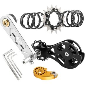 Mountain Bike Single Speed Conversion Kit Chain Tensioners with Wrench Single Speed Cassette