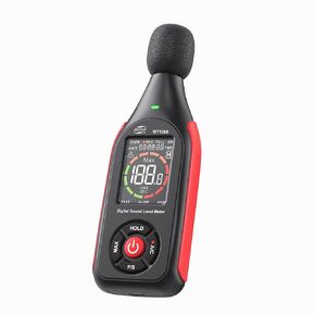 Decibel Meter, Sound & Noise Decibel Level Reader Monitor, SPL Meter 30dB to 130dB(A) with Record, Visual Alarm, A/C Weighted, Rechargeable for Home, Classroom