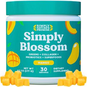 Blossom Nutrition Daily Greens & Superfood Powder + Collagen + Probiotics for Women's Digestive Health & Bloating Relief. Help Your Health Bloom - 30 Day Supply - Mango