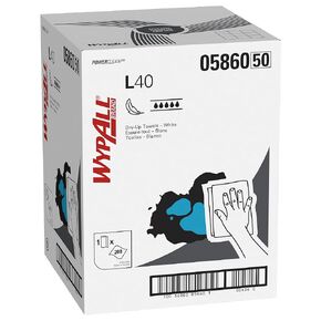 WypAll Power Clean L40 Extra Absorbent Towels (05860), Limited Use Towels, White, 1 Roll / Box, 200 Towels