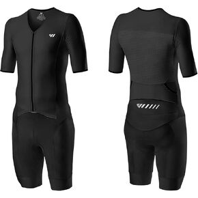 Logas Men‘s Triathlon Suit Trisuit Race Skinsuit Cycling Speed Suit Swimskin Bike Swim Run