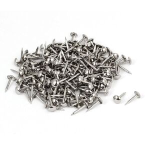 uxcell Home Furniture 6mm x 14mm Upholstery Thumb Tack Nail Push Pin Silver Tone 200pcs