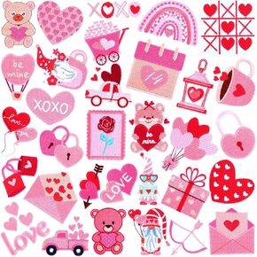 32 Pieces Summer Iron on Patches Cute Beach Theme Bikini Coconut Sunglasses Hat Sew on Embroidered Applique Repair Patch DIY Crafts Festive Gifts for Clothing Hat Shirt Bag Jeans DIY Decorations