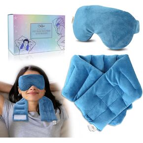 Microwave Heating Pads for Neck Shoulders Back Pain Relief 2.3LBS with Microwavable Heated Eye Mask Warm Compress Microwave Heat Packs Neck Wrap for Stress Relief Unscented