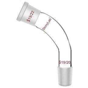 stonylab 105 Degree Bent Adapter, Borosilicate Glass Distillation Adapter 105 Degree Bent with 24/40 Outer and Inner Joint Lab Glassware