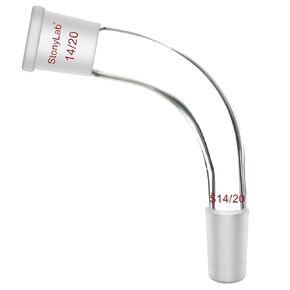 stonylab 105 Degree Bent Adapter, Borosilicate Glass Distillation Adapter 105 Degree Bent with 24/40 Outer and Inner Joint Lab Glassware