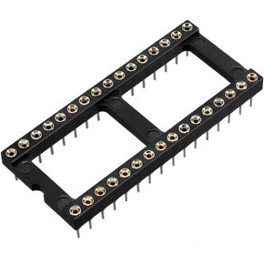 uxcell 20pcs DIP IC Chip Socket Adaptor Solder Type 2.54mm Pitch Dual Row 32 Round Pin 15.2mm Row Pitch