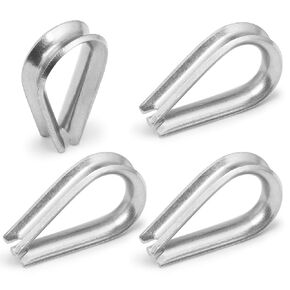 M4 Wire Rope Thimble, 304 Stainless Steel Thimble for 1/8-5/32 Inch Diameter Wire Rope, 12 Pieces