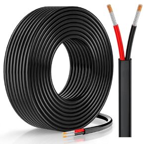 16 Gauge Wire, 16 AWG Wire 2 Conductor Electrical Wire, Flexible/12V Low Voltage/Oxygen-Free Tinned Copper Stranded PVC Cord, 16/2 Wire for Automotive Marine LED Strips Lighting (50FT-15.25M)