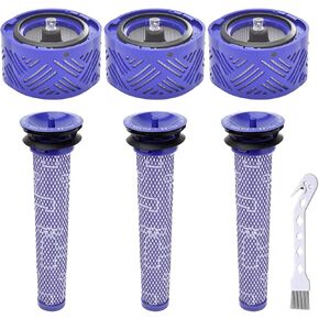6 Pack Replacement Vacuum Filter for Dyson V6 Cordless Stick Vacuum,Replaces Part 965661-01 And 966741-01, 3 Post Filters, 3 Pre Filters