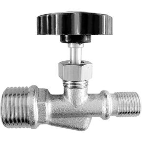 Brass Nickel Plating Needle Valve 1/4" NPT Male x 3/8" NPT Male Connection Replacement Control Needle Valve