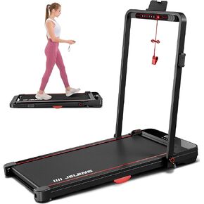 2 in 1 Treadmill, Walking Pad, 2.5HP Folding Treadmill with Remote Control LED Display, Portable Treadmill for Home/Office with 265lbs Weight Capacity