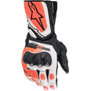 Alpinestars SP-8 V3 Men's Street Motorcycle Gloves - Black/White/Red Fluo/X-Large