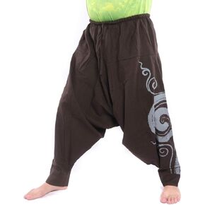 Harem Pants - Cotton with Swirl Print Unisex for Men and Women