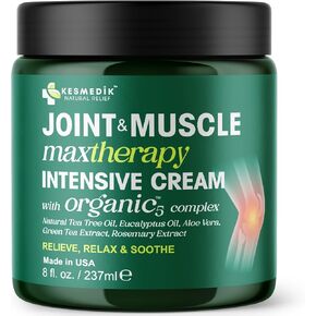 Sore Joint & Muscle Relief Cream – Helps Alleviate Restless Legs, Plantar Fasciitis, Neck & Lower Back. Soothing, Relaxing, Cooling & Fast-Acting Intensive Therapy, Non-Greasy (8 oz.)