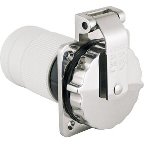 Marinco 6401EL-BX Inlet, 63A 230V 3 Wire, Stainless Steel,white