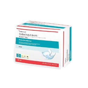 Cardinal Health 66034 Quilted Adult Briefs, Wings Plus, Heavy Absorbency, Large, Case of 4 Bags of 18